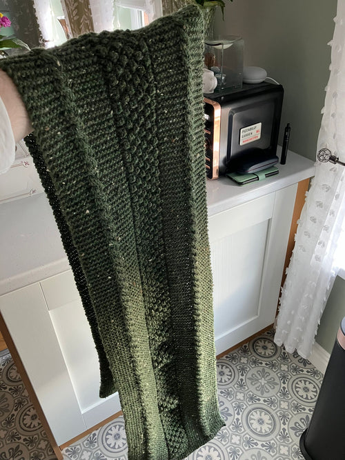 Aran Scarf – Forest Green