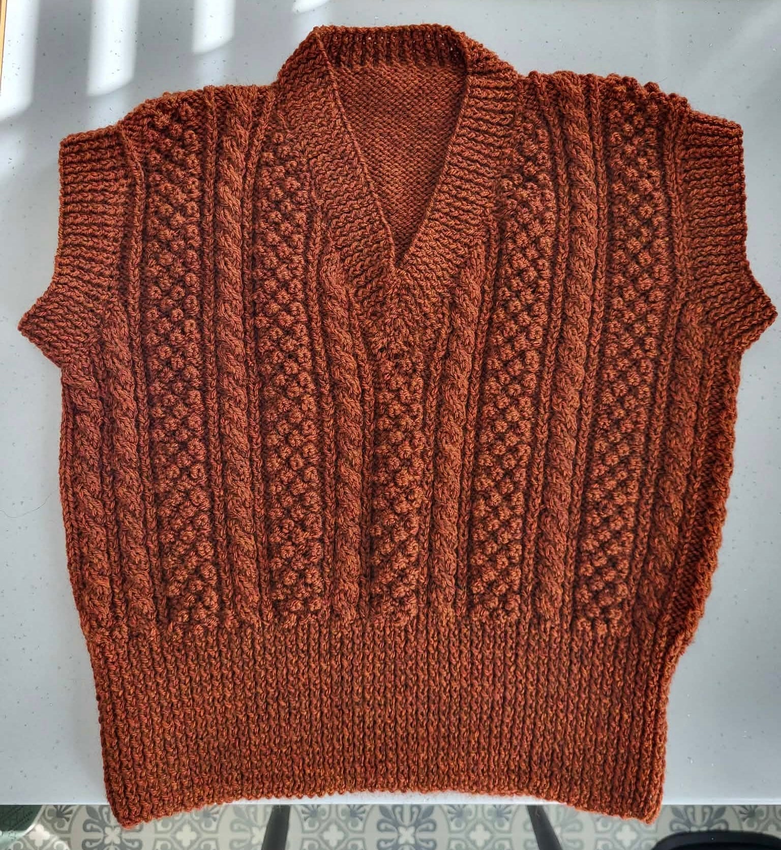 Ladies hand-knit alpaca wool vest